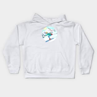 skiing pretty girl Kids Hoodie